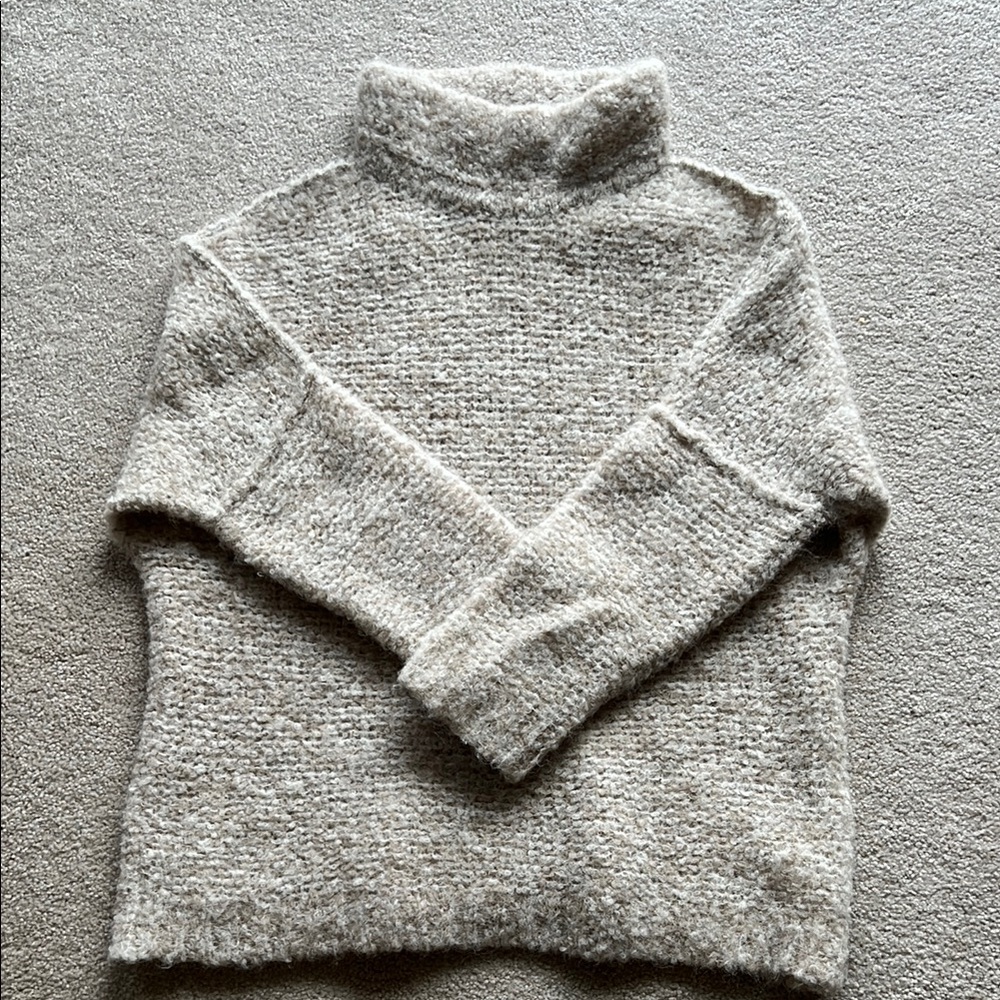 Free People Cream Mockneck Sweater